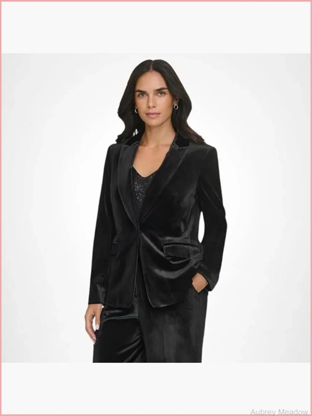 Women's One Button Lux Blazer Long Sleeve Notch Collar